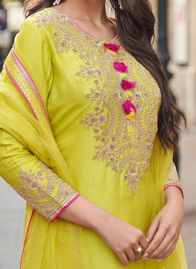 Evanik Designer Faux Georgette With Embroidery Sequence Work Palazzo Wedding Collection | Grocsy