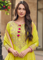 Evanik Designer Faux Georgette With Embroidery Sequence Work Palazzo Wedding Collection | Grocsy