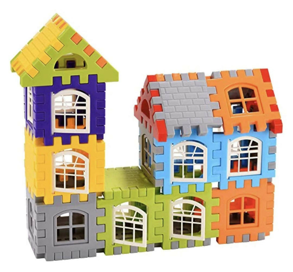 Kipa Multi Colored 120 Pieces Mega Jumbo Happy Home House Building Block with Attractive Windows and Smooth Rounded Edges Blocks Game Fun | Grocsy