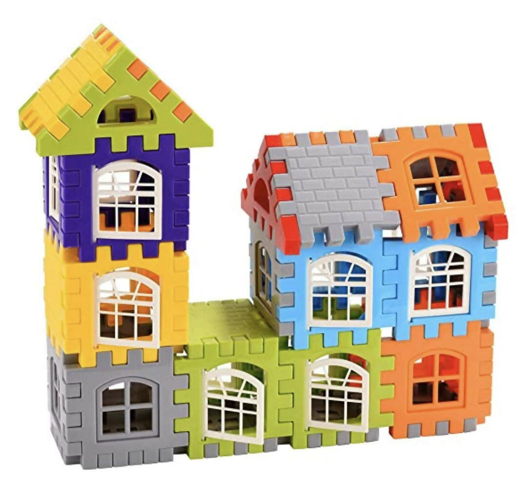 Kipa Multi Colored 120 Pieces Mega Jumbo Happy Home House Building Block with Attractive Windows and Smooth Rounded Edges Blocks Game Fun | Grocsy