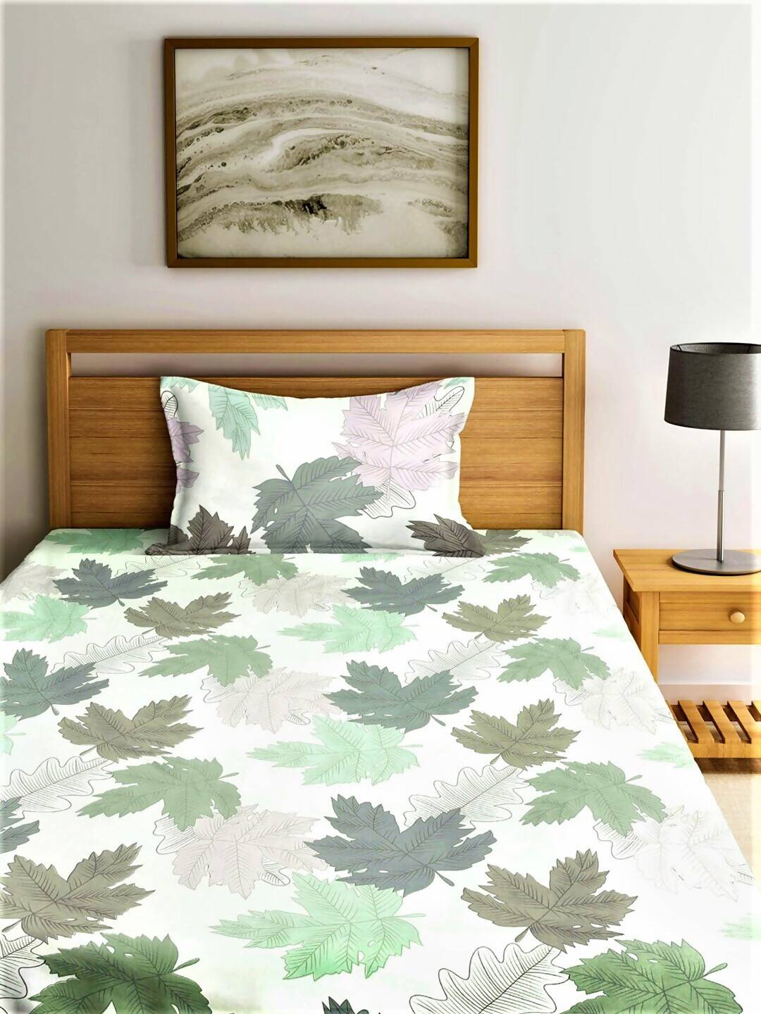 Home Sizzler Multicolour Printed 144 TC Bedsheet with Pillow Covers | Grocsy