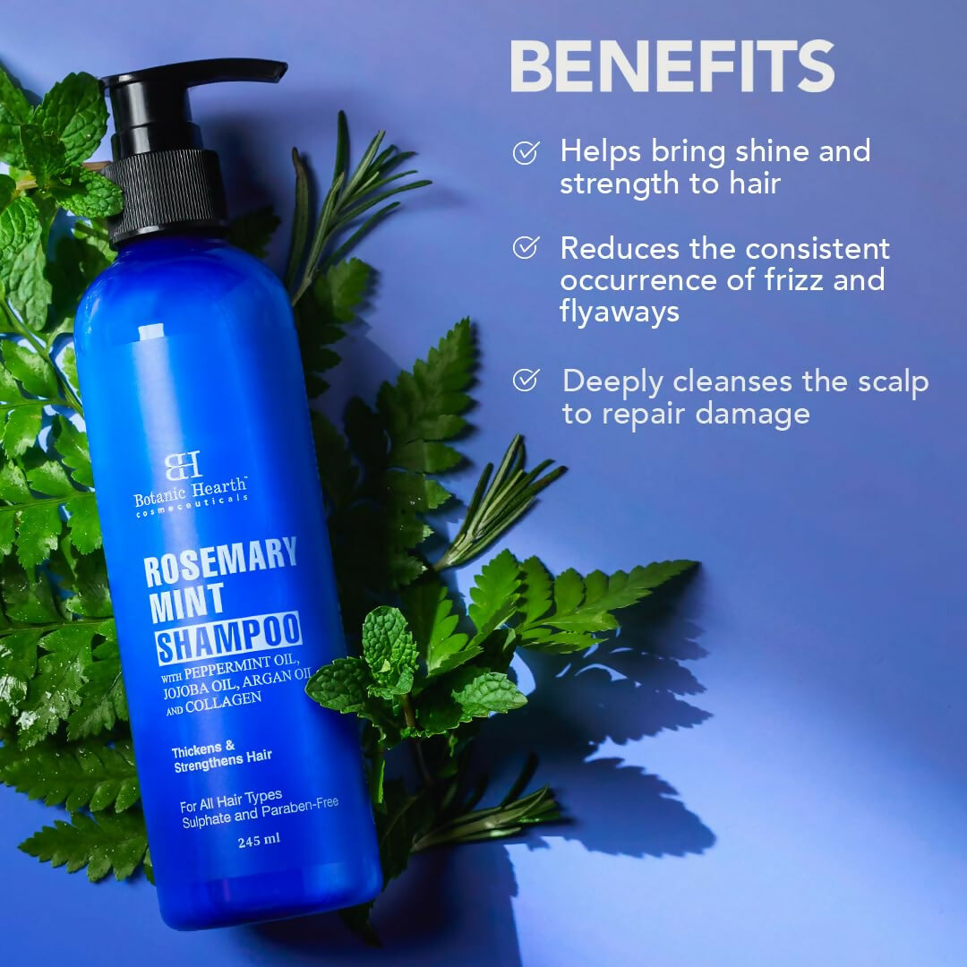 Botanic Hearth Rosemary Mint Shampoo with Peppermint Oil, Jojoba Oil & Collagen | Grocsy