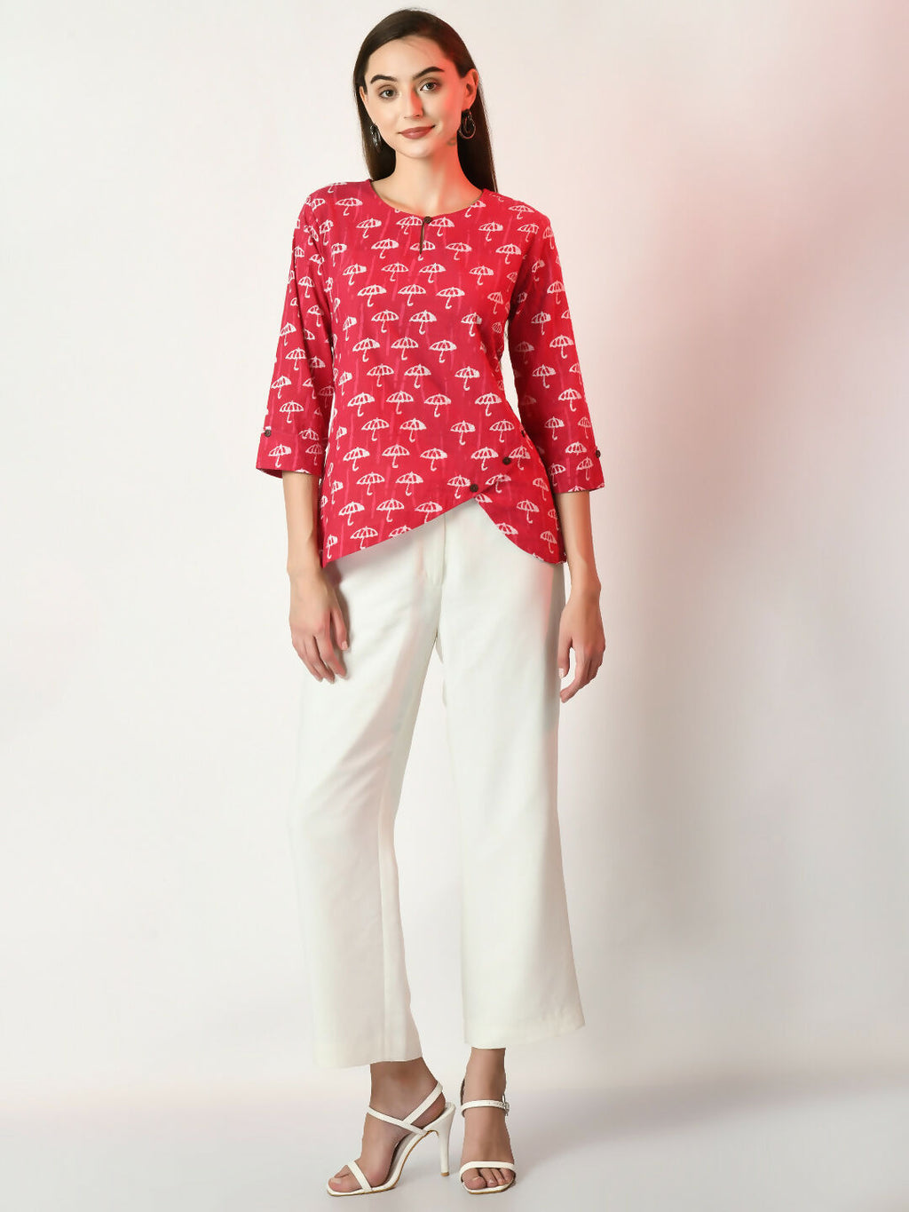 Myshka Women's Pink Printed Top | Grocsy