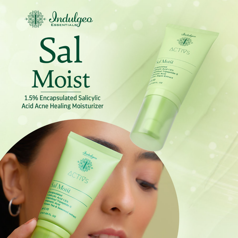 Indulgeo Essentials Sal Moist - Encapsulated Salicylic Acid Acne Healing Face Moisturiser 1.5% | Grocsy