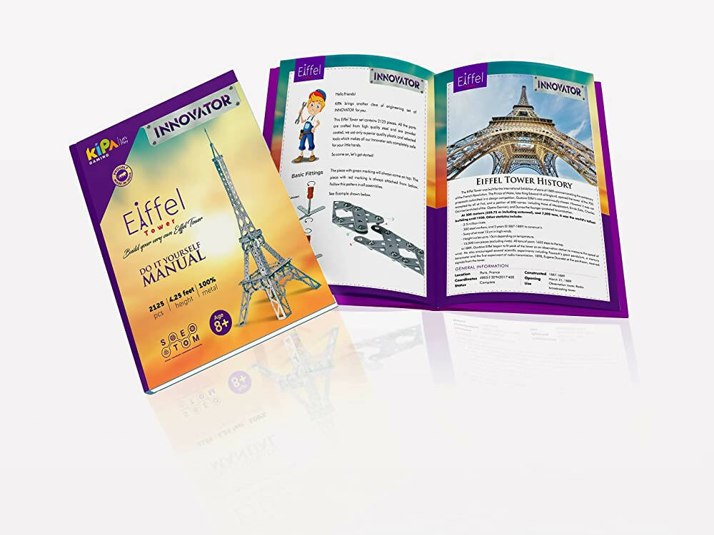 Kipa Innovator - Eiffel Tower 2125 Pieces - 1 DIY, Educational, Learning, Stem, Building and Construction Toys +5 Years | Grocsy