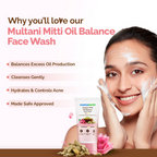 Mamaearth Multani Mitti Oil Balance Face Wash With Multani Mitti & Bulgarian Rose | Grocsy