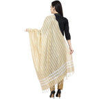 A R Silk Golden Stripe Regular Dupatta Color Golden Dupatta or Chunni | Grocsy