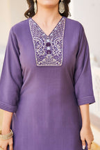 Festive Wear Ethnic Purple vetigun Stitched Suit With Dupatta - Nisha | Grocsy