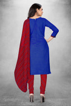 Blue Cotton Printed Unstitched Dress Material - Amara | Grocsy