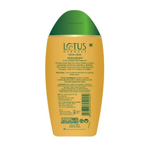 Lotus Herbals Kera-Veda Hennapura Henna Shampoo With Conditioner | Grocsy