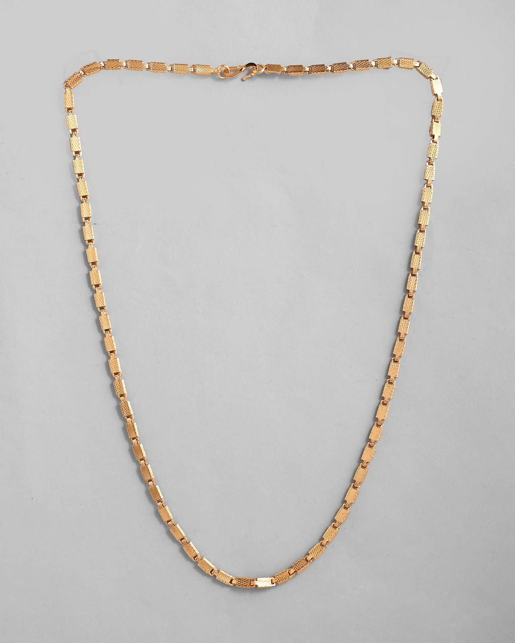 VOJ Gold-Polished Biscuit Shaped Chain For Men | Grocsy