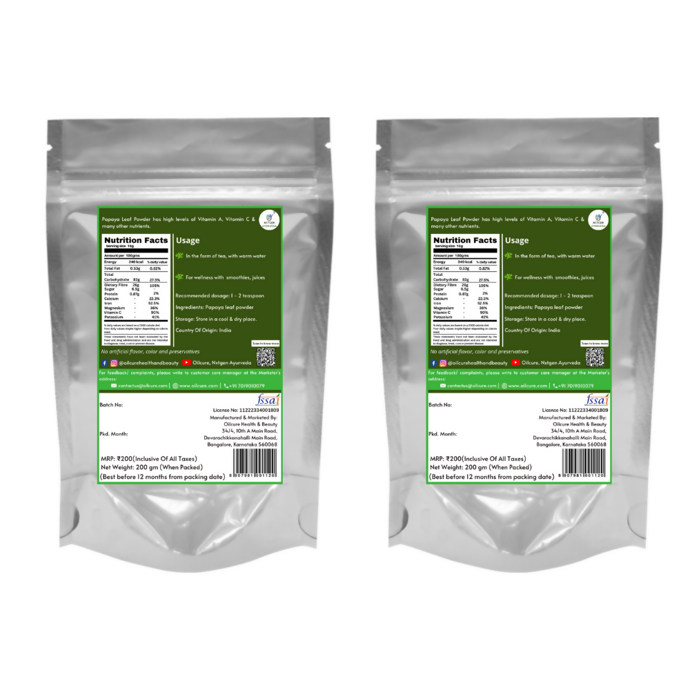Nxtgen Ayurveda Papaya Leaf Powder | Grocsy