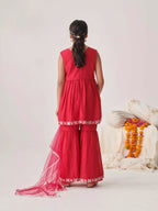 Joban Fashion Girl's Magenta Pink Color Sharara Set | Grocsy
