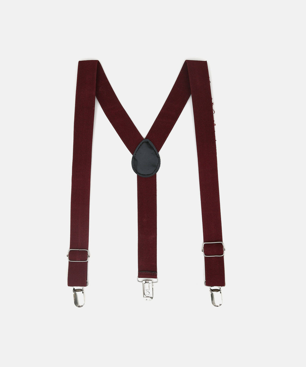 Manet Boys Solid Suspenders - Maroon | Grocsy