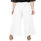 Lagi Women's White Solid Palazzo (PLZ04F) | Grocsy