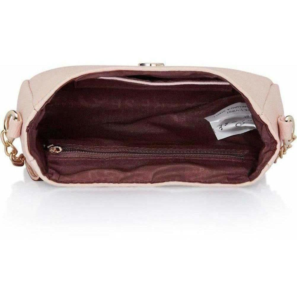 Caprese Women Casual Pink PU Sling Bag | Grocsy