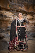 Lehenga Mart Designer Black Faux Georgette Ready to wear Sharara Suit for Eid | Grocsy