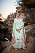 Lehenga Mart Designer Faux Georgette Ready to wear Sharara Suit for Eid | Grocsy