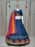 DEIANA'S Gota Patch Gamthi Work Lace Lehenga Choli - Navy Blue | Grocsy