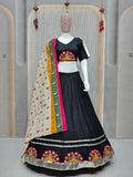 DEIANA'S Gota Patch Gamthi Work Lace Lehenga Choli - Black | Grocsy