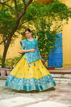DEIANA'S Jacquard With Jari Lining With Print Lehenga Choli - Wine | Grocsy