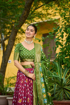 DEIANA'S Jacquard With Jari Lining With Print Lehenga Choli - Yellow | Grocsy