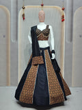DEIANA'S Ajarak Print With Kali Pattern Lehenga Choli - Black | Grocsy