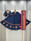 DEIANA'S Gota Patch Gamthi Work Lace Lehenga Choli - Navy Blue | Grocsy