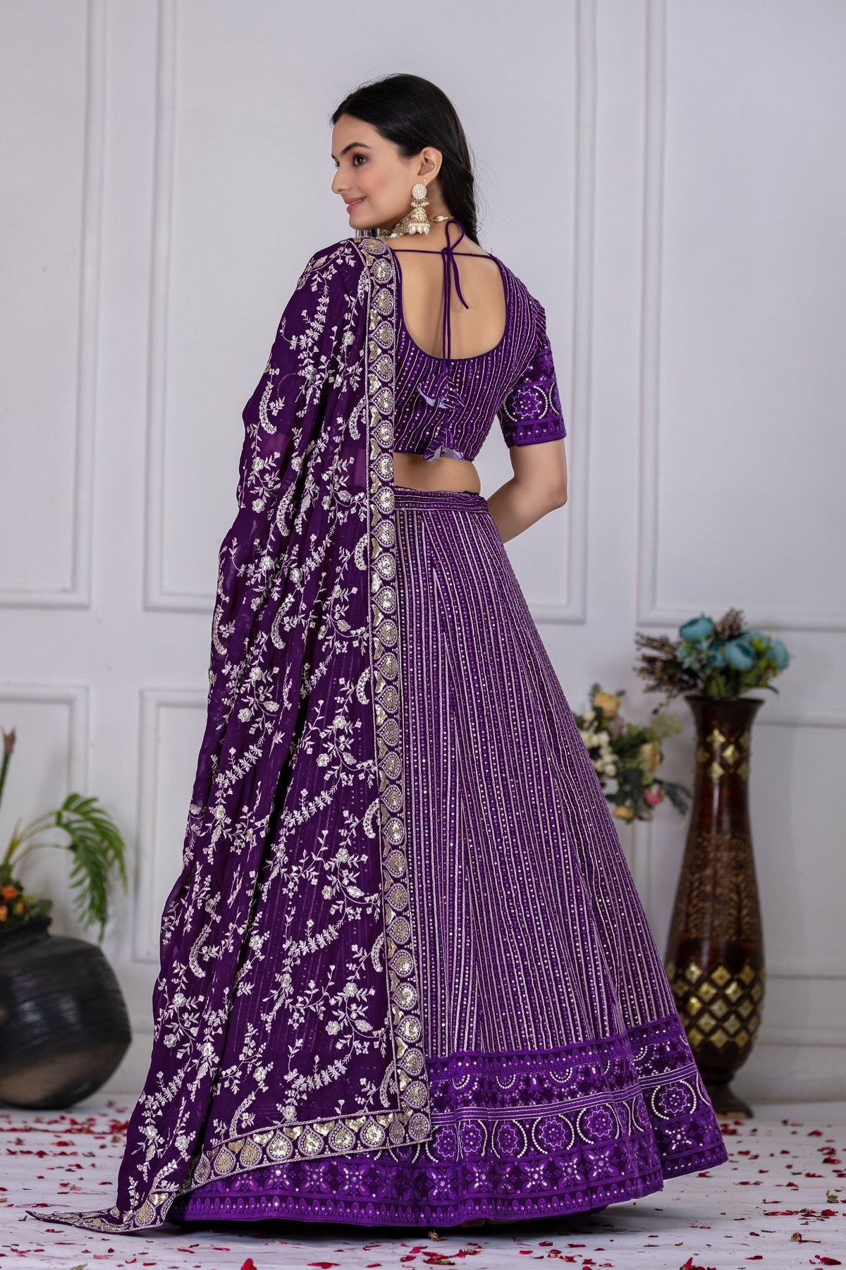 DEIANA'S Heavy Embroidery With Multi Work Lehenga Choli - purple | Grocsy