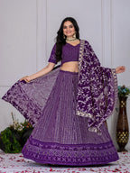 DEIANA'S Heavy Embroidery With Multi Work Lehenga Choli - purple | Grocsy