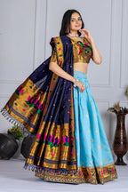 DEIANA'S Jacquard With Jari Print Weaving Lehenga Choli - Sky Blue | Grocsy