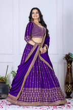 DEIANA'S Heavy Embroidery With Multi Work Lehenga Choli - purple | Grocsy