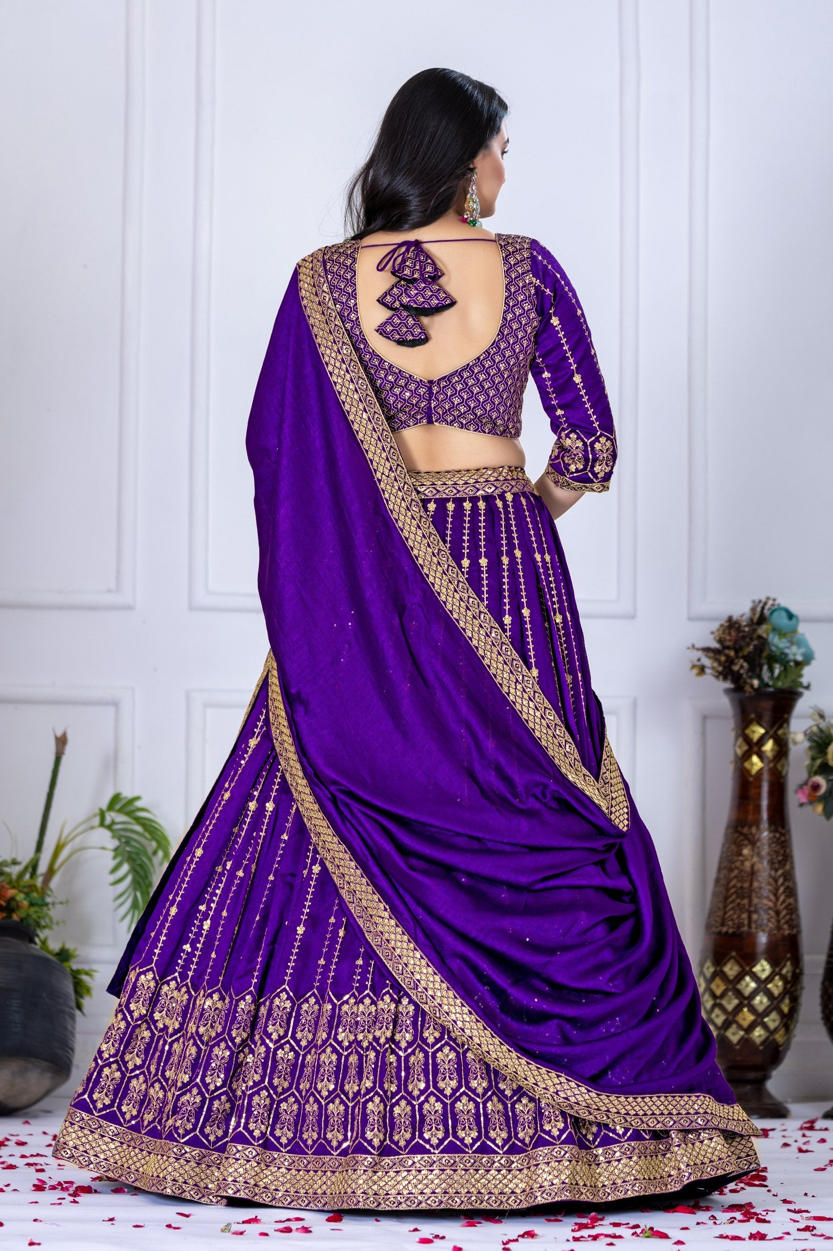DEIANA'S Heavy Embroidery With Multi Work Lehenga Choli - purple | Grocsy