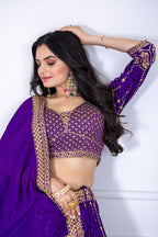 DEIANA'S Heavy Embroidery With Multi Work Lehenga Choli - purple | Grocsy