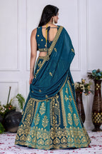DEIANA'S Heavy Plain with crease work Lehenga Choli - Rama | Grocsy