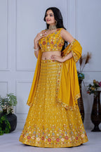 DEIANA'S Heavy Embroidery With Multi Work Lehenga Choli - Yellow | Grocsy