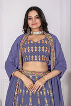 DEIANA'S Heavy Embroidery With Multi Work Lehenga Choli - Lovender | Grocsy