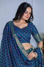 DEIANA'S Jacquard With Jari Print Weaving Lehenga Choli - Off White | Grocsy