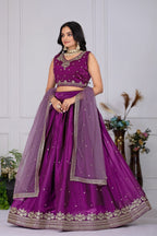 DEIANA'S Heavy Embroidery With Sequence Work Lehenga Choli - Wine | Grocsy