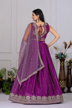 DEIANA'S Heavy Embroidery With Sequence Work Lehenga Choli - Wine | Grocsy