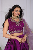 DEIANA'S Heavy Embroidery With Sequence Work Lehenga Choli - Wine | Grocsy