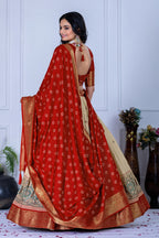 DEIANA'S Jacquard With Jari Lining With Print Lehenga Choli - Off White | Grocsy