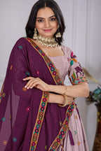 DEIANA'S Heavy Embroidery With Multi Color Work Lehenga Choli - Pink | Grocsy