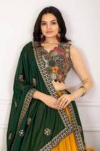 DEIANA'S Heavy Plain with crease work Lehenga Choli - Yellow | Grocsy