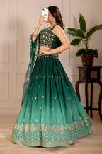 DEIANA'S Heavy Embroidery With Thread Work Lehenga Choli - Green | Grocsy