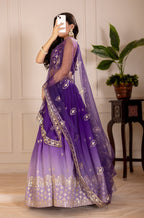 DEIANA'S Heavy Embroidery With Thread Work Lehenga Choli - Purple | Grocsy