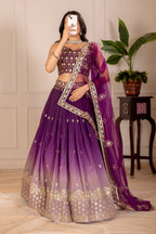 DEIANA'S Heavy Embroidery With Thread Work Lehenga Choli - Wine | Grocsy