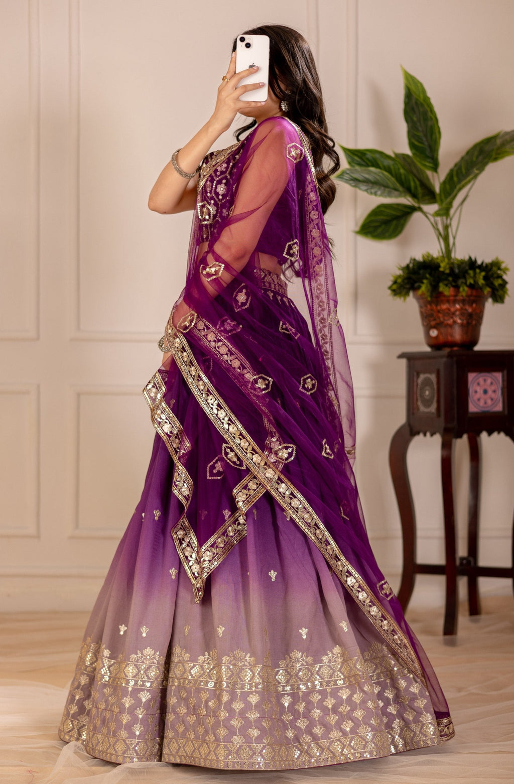 DEIANA'S Heavy Embroidery With Thread Work Lehenga Choli - Wine | Grocsy