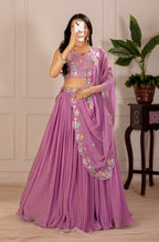 DEIANA'S Heavy Plain with crease work Lehenga Choli - Pink | Grocsy