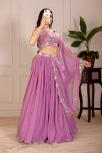 DEIANA'S Heavy Plain with crease work Lehenga Choli - Pink | Grocsy